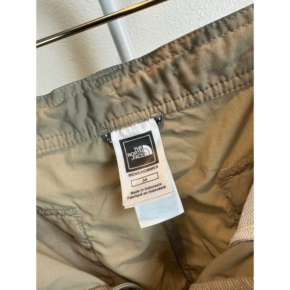 The North Face Cargo Short Men 34 Khaki Tan Nylon Hiking Outdoor Ripstop Utility